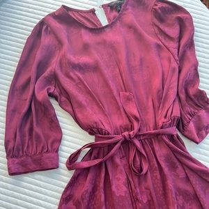 Burgundy Mid Length Dress